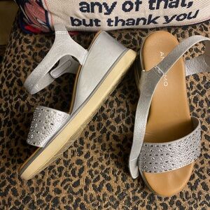 Metallic Silver Sandals